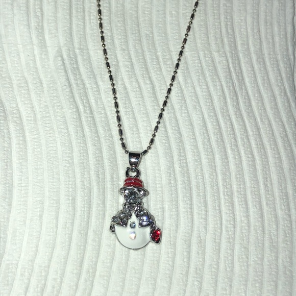 Swarovski crystal snowman Christmas silver chain - Picture 2 of 8